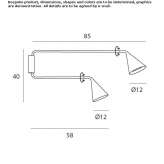 Adjustable metal wall lamp Parita