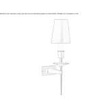 Brass and fabric LED wall lamp with fixed arm Cubuk
