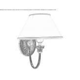 Brass and fabric LED wall lamp with fixed arm Stains