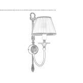 Brass and fabric LED wall lamp with fixed arm Morteni