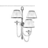 Brass and fabric LED wall lamp with fixed arm Morteni