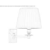 Regulowana lampa ścienna LED z mosiądzu i tkaniny Trykraty