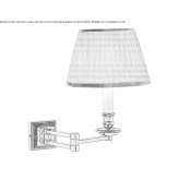 Adjustable LED wall lamp in brass and fabric Alanno