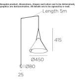 Aluminum hanging lamp Torello