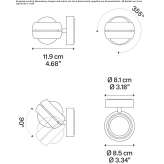 Adjustable aluminum LED wall lamp Pendino