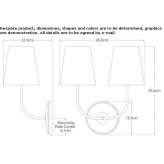 Double brown wall lamp with natural paper lampshades Birr