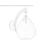 LED wall lamp made of glass with a fixed arm Kups