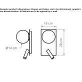 Regulowany metalowy kinkiet Jucuaran