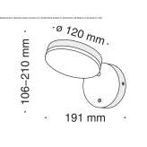Aluminum LED wall lamp with dimmer Arani