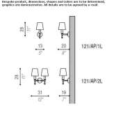 Lampa ścienna z tkaniny Waubach