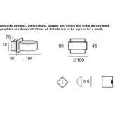 Semi-recessed wall lamp in anodized aluminum Mortier