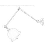 Regulowana mosiężna lampa ścienna Kamien