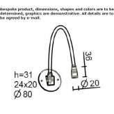 LED reading lamp made of stainless steel Pocola