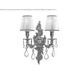 Shaded, gold-plated wall lamp with Schoeler crystals Rosslyn