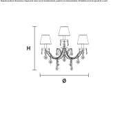 Żarówkowa, metalowa lampa ścienna z kryształkami Kossa