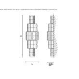 Żarówkowa, metalowa lampa ścienna z kryształkami Palanca