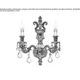 Antique brass wall lamp with Schoeler crystals Pronsk