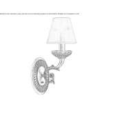 Shaded, gold-plated wall lamp with crystal Quartell