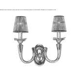 Gold-plated wall lamp with crystal and organza shades Celadna