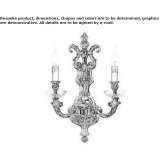 Shaded, gold-plated wall lamp with crystal Campeni