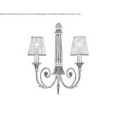 Antique brass wall lamp with organza lampshades Esporoes