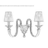 Gold-plated wall lamp with crystal and organza shades Celadna
