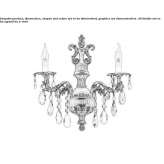 Sandblasted, gold-plated wall lamp with Schoeler crystals Turje