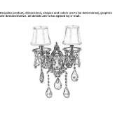 Metalowy kinkiet z kryształkami Podzvizd