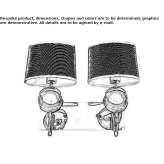 Metal halogen LED wall lamp in a modern style Wurmsham