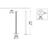 LED floor lamp made of glass and aluminum Konjic