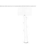 Plaster floor lamp with fabric lampshade Kirsanov