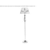Gold-plated floor lamp with crystal and organza shade Celadna