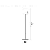 Floor lamp made of polycarbonate and coated aluminum Morelita