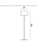 Lampa podłogowa z dmuchanego szkła i aluminium Carinena