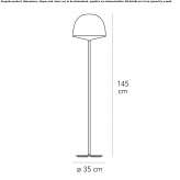 Polycarbonate and metal floor lamp Charneca