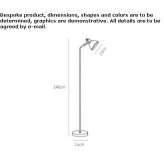 Adjustable metal LED floor lamp Shasta