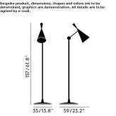 Regulowana mosiężna lampa podłogowa LED Gergei