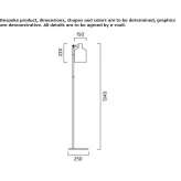 Regulowana metalowa lampa podłogowa Kobarid