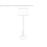 LED floor lamp in brass and fabric Bellmund