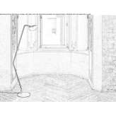Metal LED floor lamp for reading Olsted