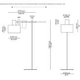 Metal floor lamp with a polyester shade Czyzew