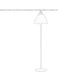 LED floor lamp in metal and leather Escucha