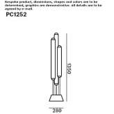 Lampa stołowa z dmuchanego szkła i metalu Streator