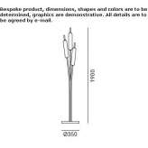 Brass floor lamp Malureni