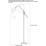 Adjustable steel floor lamp with swing arm Oelde