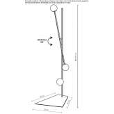 Regulowana, malowana, metalowa lampa podłogowa Peras