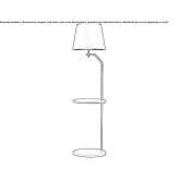 Metal floor lamp with shelf Kwidzyn