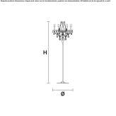 Bulb, metal floor lamp with crystals Kossa