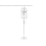 Brass floor lamp with crystals Formby