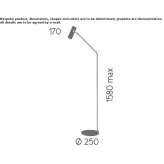 Regulowana metalowa lampa podłogowa Joita